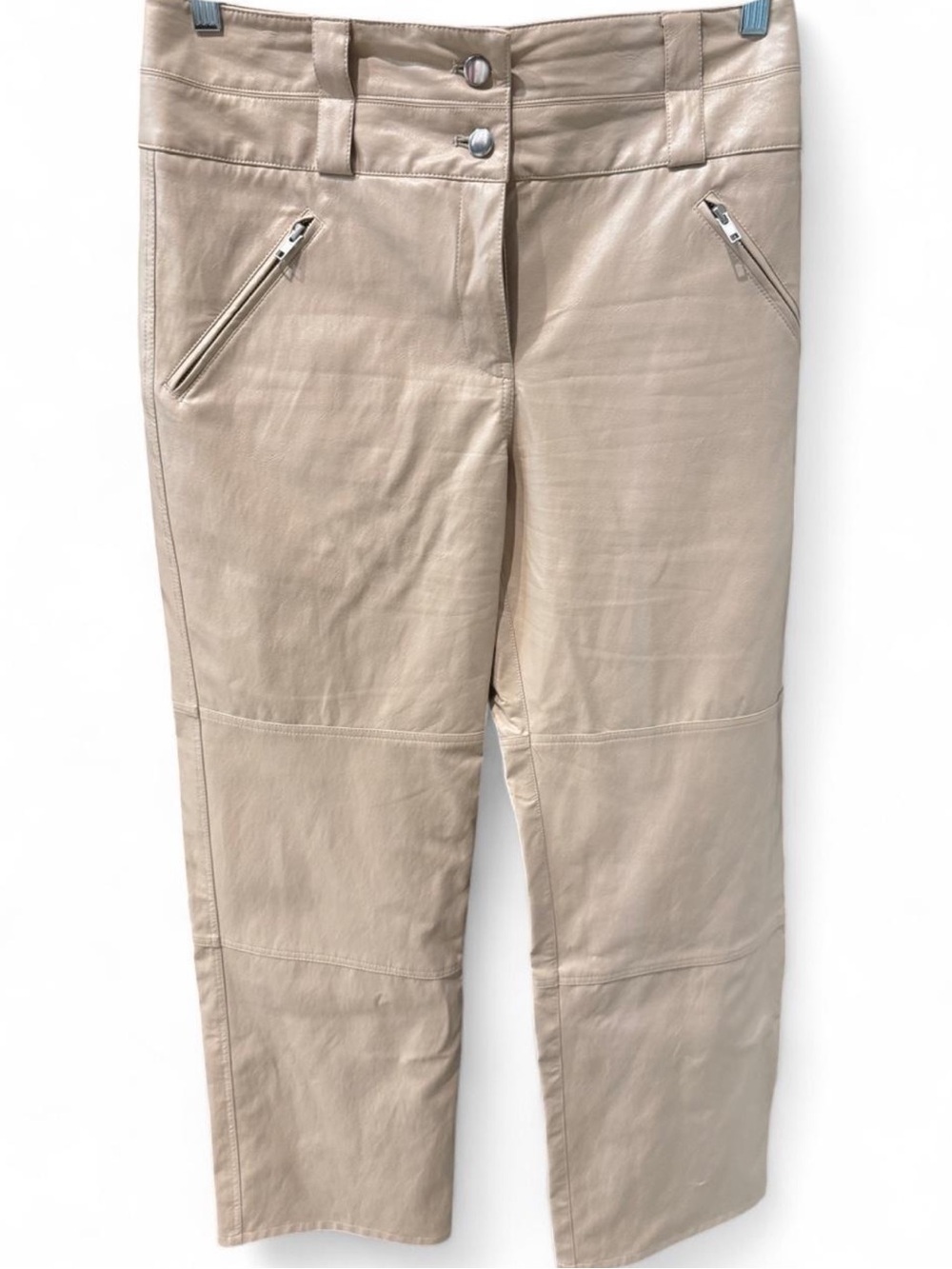 Saint Art Lauren Nude Faux Leather-Vegan Straight Leg
Pants Size 8 Made in USA